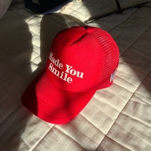 RED TRUCKER HAT